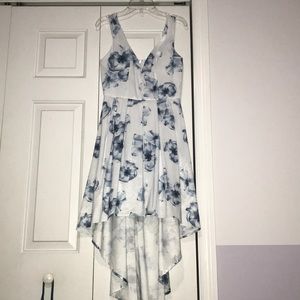 Blue and white floral dress